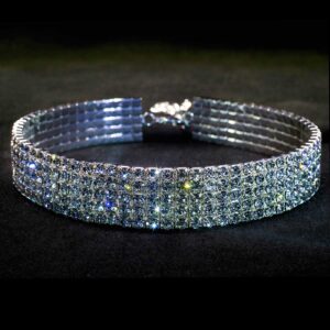 Choker – 5 row Crystal Stretch