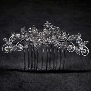 Hair Comb - Flower - Crystal