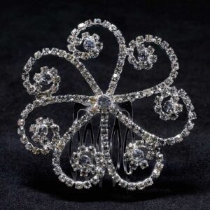 Hair Comb - Swirl - Crystal