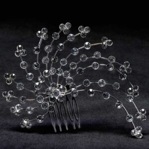 Hair Comb - Peacock - Crystal