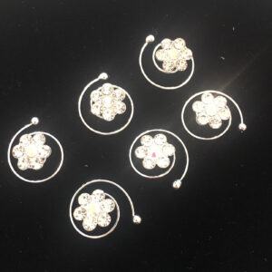 Hair Screws – Crystal/AB flower
