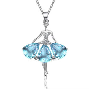 Ballerina Blue Skirt Necklace