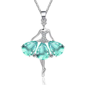 Ballerina Green Skirt Necklace