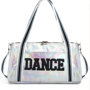 Dance Duffel Bag – Silver/Black Lettering